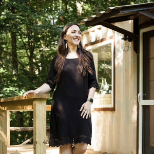 Brooke Sides outside of her Sophia, NC shipping container metalsmithing studio.