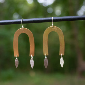 Brass Rainbows with Silver Leaves