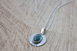 Teal Moss Kyanite Necklace