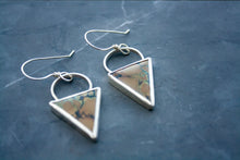 Load image into Gallery viewer, Triangle Turquoise Earrings
