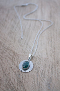 Teal Moss Kyanite Necklace