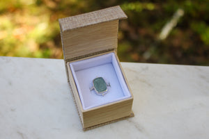 Small Burlap Ring Box