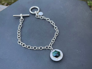 Natural Emerald Charm Bracelet
