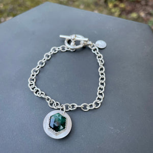 Natural Emerald Charm Bracelet